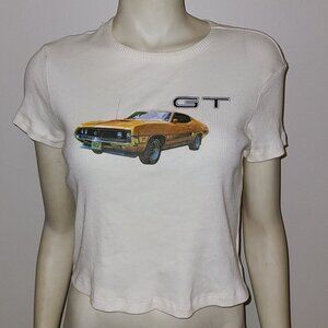FORD Torino Baby Doll Y2K Cropped Shirt, Size Large
